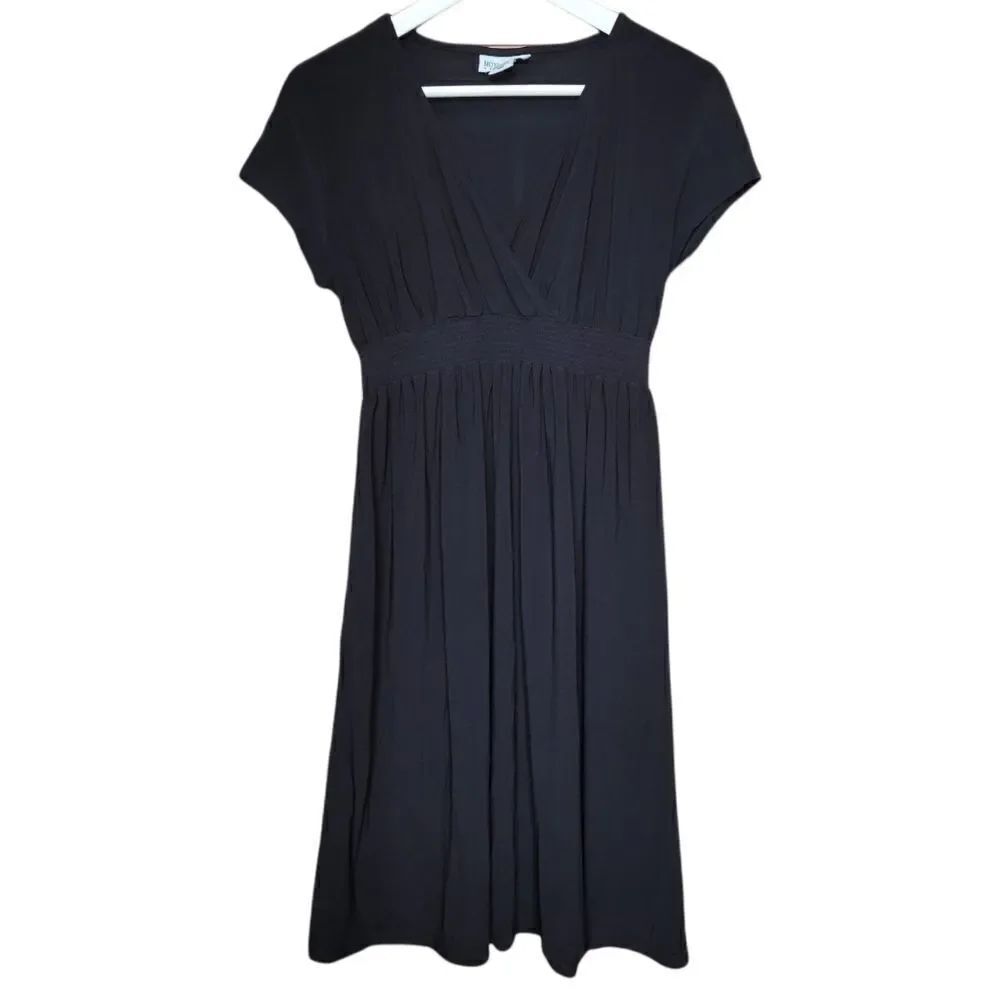 Black Elastic Empire II Maternity Dress